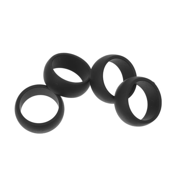 LOLIPPYY 4Pcs Black Silicone Rings Sports Rings Gym Accessories for