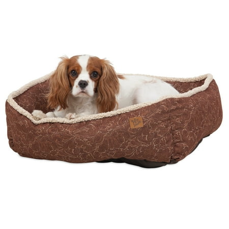 - Petmate MuttNation Fueled by Miranda Lambert Lambswool Tooled Leather Printed Lounger Dog Bed