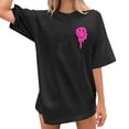 thumbnail image 4 of Bibifish Womens Tee Tops Cute Graphic Daily Printed Summer Soft Oversized T Shirts Crew Neck Short Sleeve Daily Outdoor Stylish Tees, 4 of 7