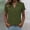 Army Green, variant on Button Shirts for Women Summer Cotton Linen Casual Tops Short Sleeve Blouses Solid Color V Neck T Shirts Plus Size Tops