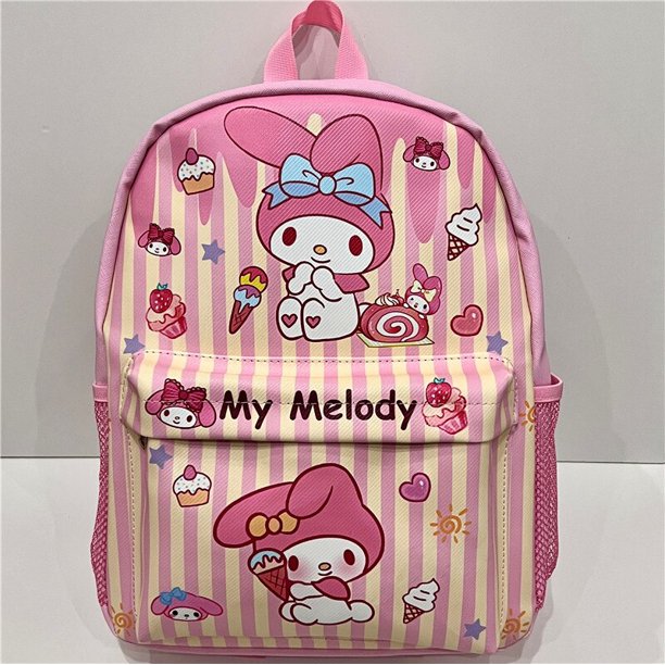 Sanrios-mochila Kawaii Hello Kittys Cinnamoroll Kuromi My Melody para niños, Bolsa Escolar de cuero transparente, dibujos animados, 40Cm