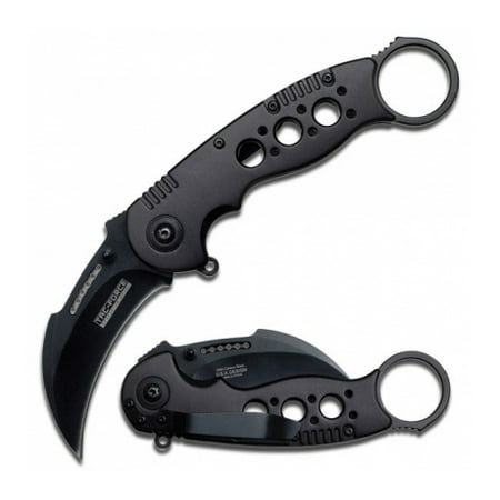 - TAC Force Folding Blade, 2.75in, Stainless Steel Blade, Black Karambit Aluminum