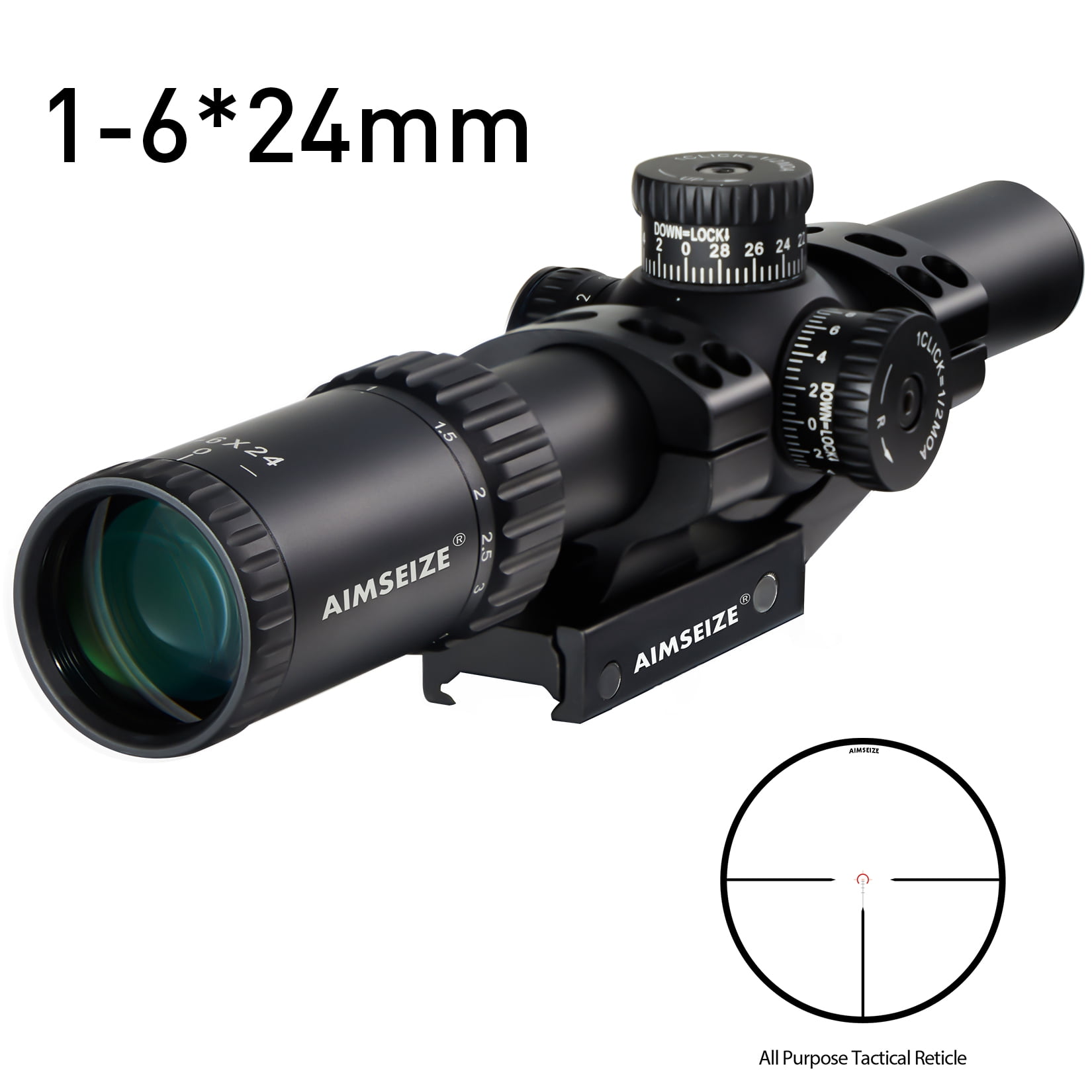 Hunting Scope 4.5-14X40/4.5-14X50, Black Aluminum Alloy Body, Green Lenses, Quick Aiming Grid