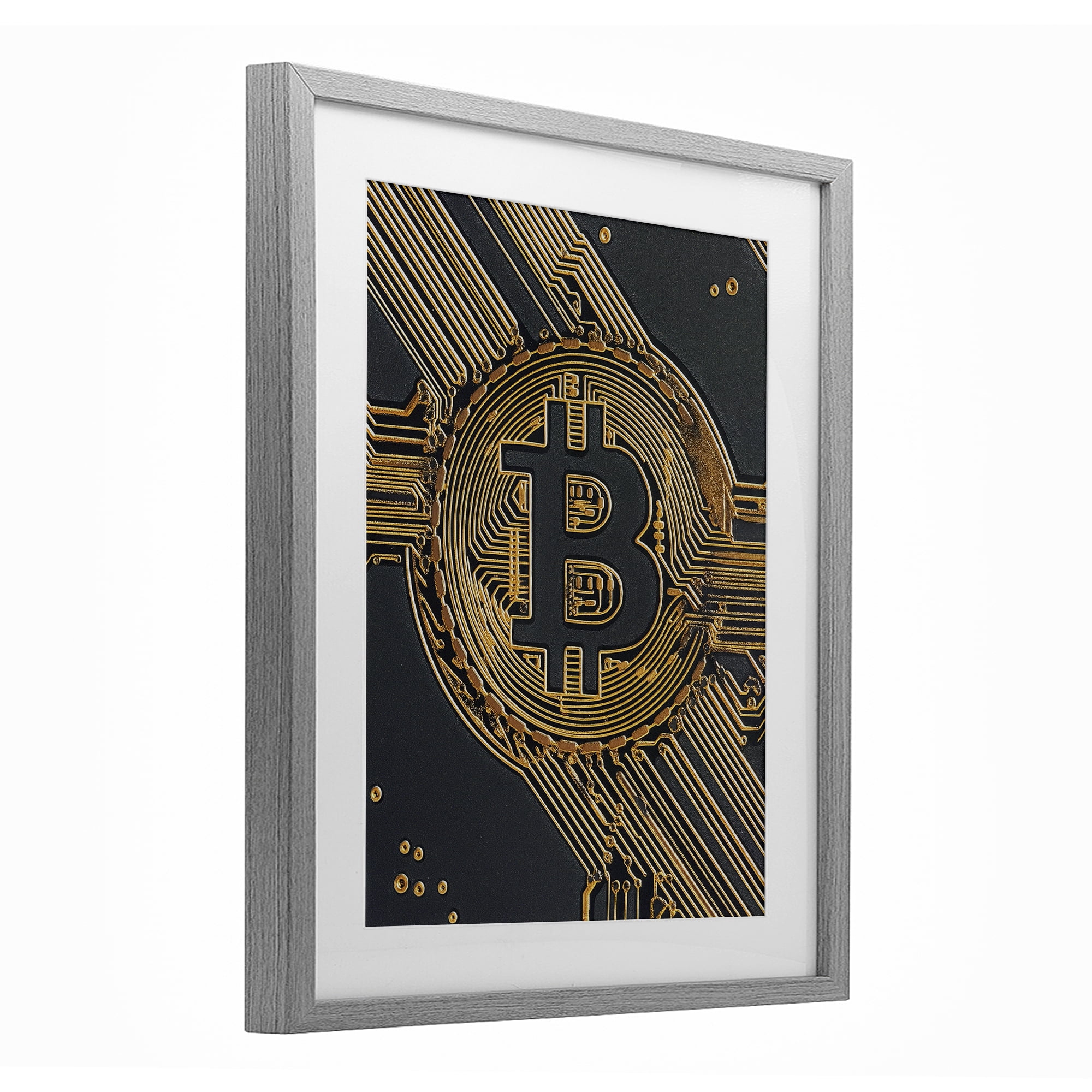 Stupell Industries Web Of Wealth Circuits Gray Framed Print Under Glass, design by Svetlana Aleynikova