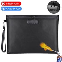 KANCOKIT Fireproof Document Money Bag with Lock, 14x10" Waterproof Safe Pouch with Secure Zipper Closure
