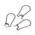 thumbnail image 2 of 10pc 304 Stainless Steel Hoop Earrings Findings Kidney Ear Wires Electrophoresis Black 21 Gauge 20x10x0.7mm, 2 of 3