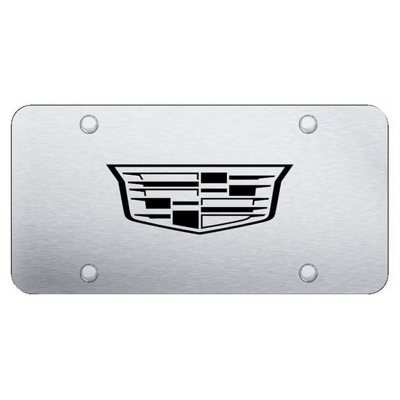 Cadilac Laser Etched Logo License Plate (Brushed Chrome)