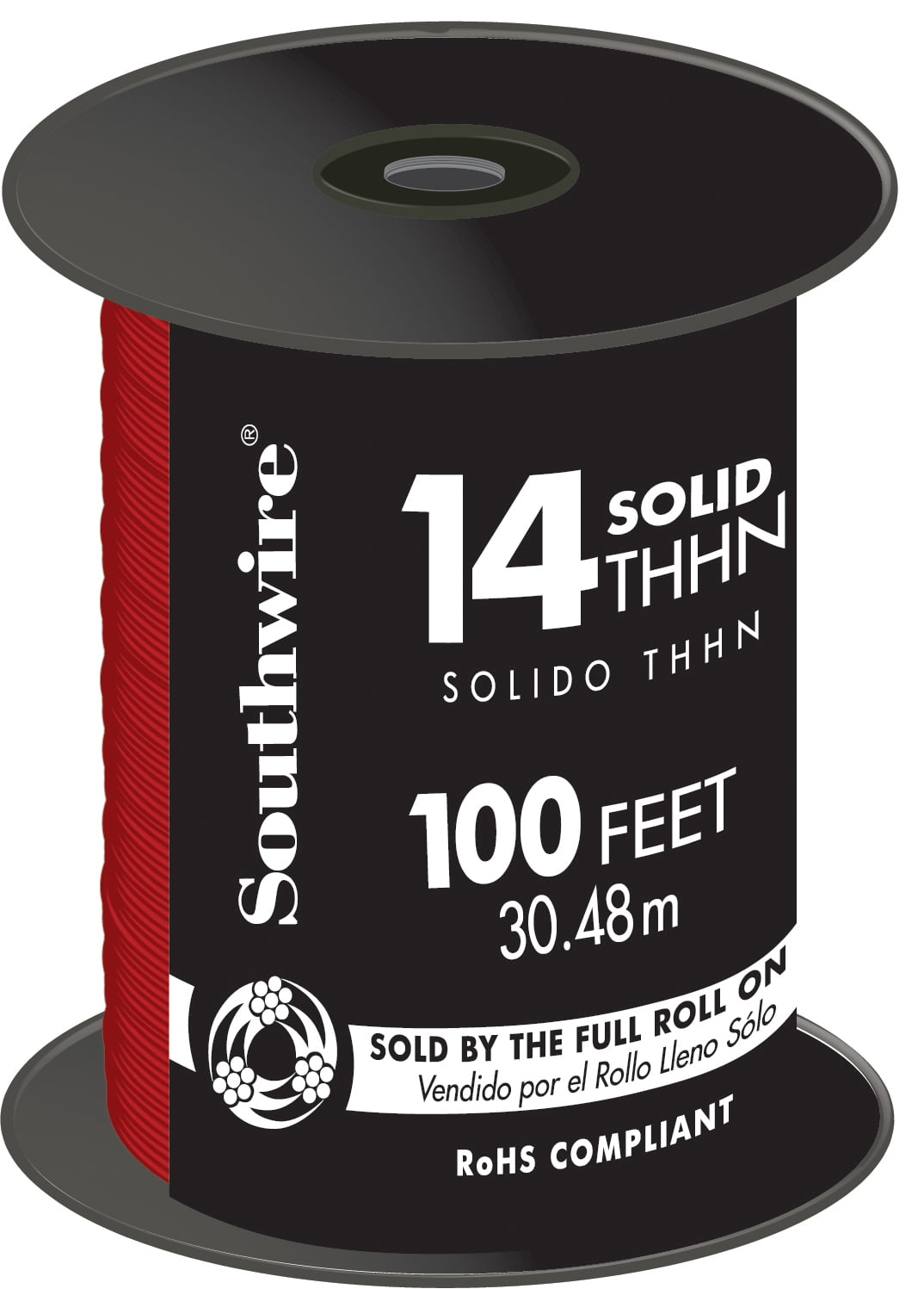 Southwire 22957584 100' Red 14 Gauge Stranded Copper Building Wire