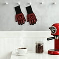 thumbnail image 3 of Unique Bargains Oven Mitts Heat-Resistant Cooking Gloves Red Fire 12.6x5inch, 3 of 6