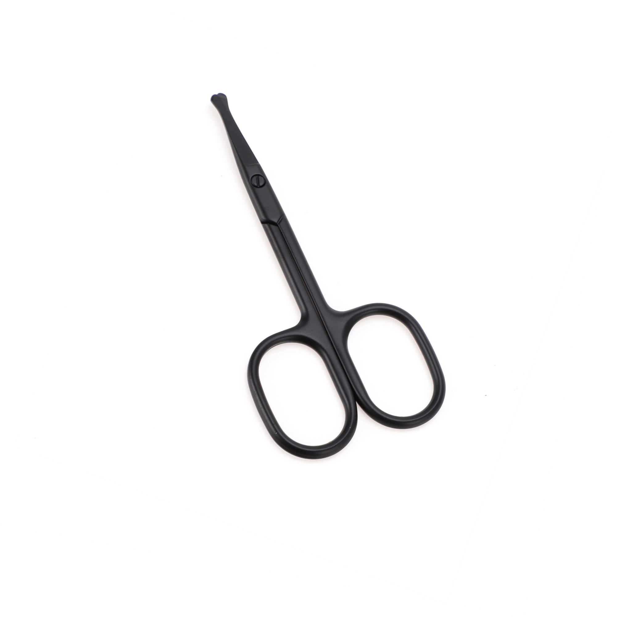 Unique Bargains Round Head Scissors Eyebrow Trimmer Scissors Black 1 Pc