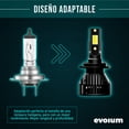 thumbnail image 4 of Luces Led para Auto - EVOLUM - Modelo Barracuda 11,000 lúmenes - Resistencia al Agua - Haz de luz Perfecto (H7), 4 of 9