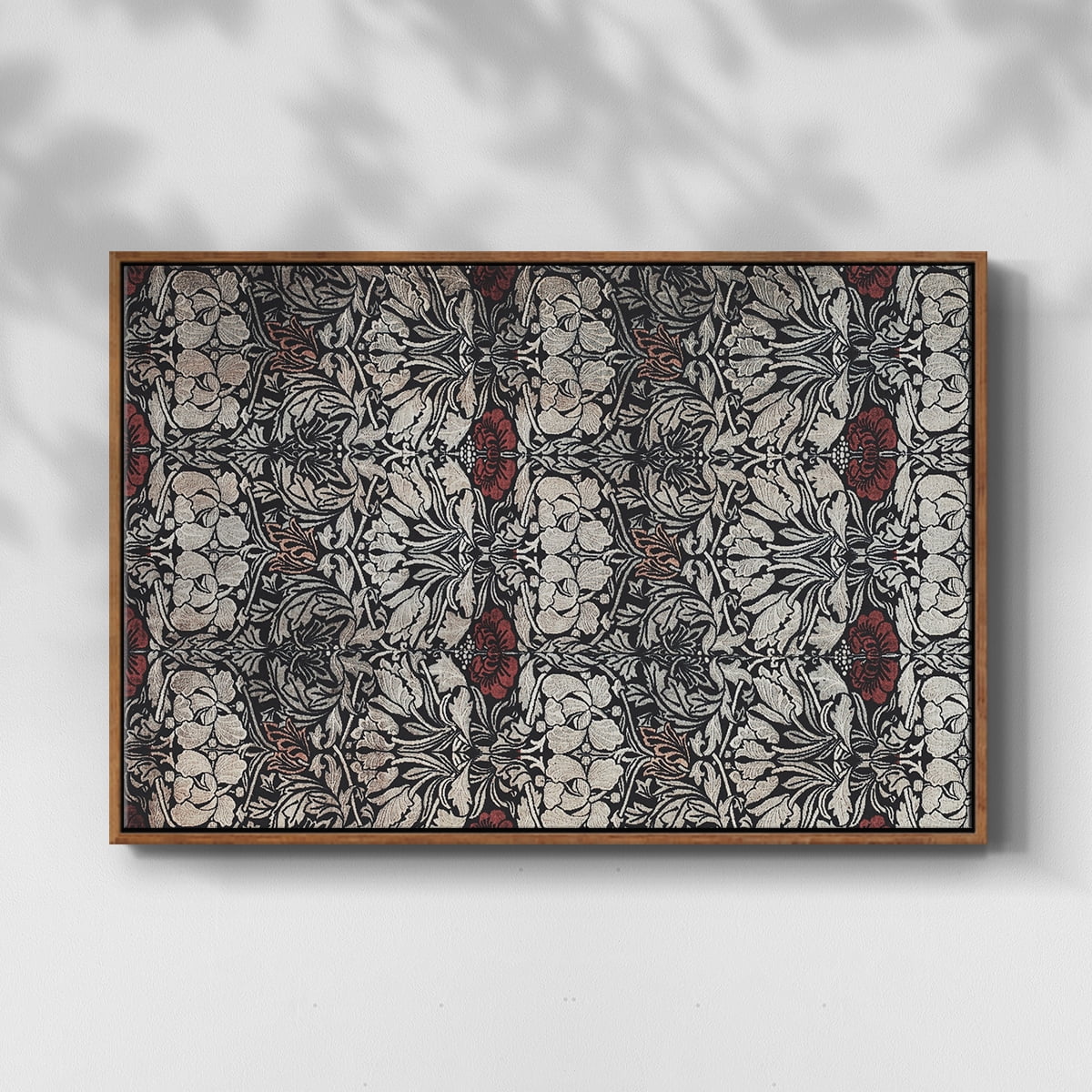 Vintage Abstract Print-XXII Framed in Walnut Wood Gallery Wrapped Canvas 17 in. x 25 in.
