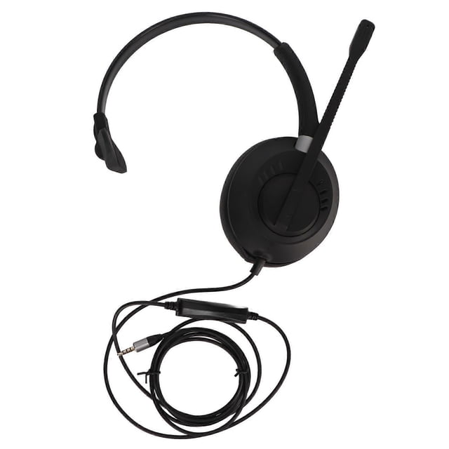 3.5mm Business Headset ENC Noise Reduction Volume Adjustment Monaural Telephone Headset with Microphone for Home Office