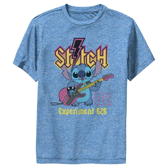 Boy's Lilo & Stitch Rocker Experiment 626 Performance Graphic Tee Royal Blue Heather X Large