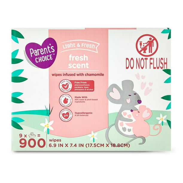 Parent's Choice Fresh Scent Baby Wipes, 900 Count (Select for More
