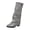 O-053 Gray, variant on O-053 Brown Womens Comfortable Mid Heel Knee High Boots Plus Size Versatile Casual Booties For Women