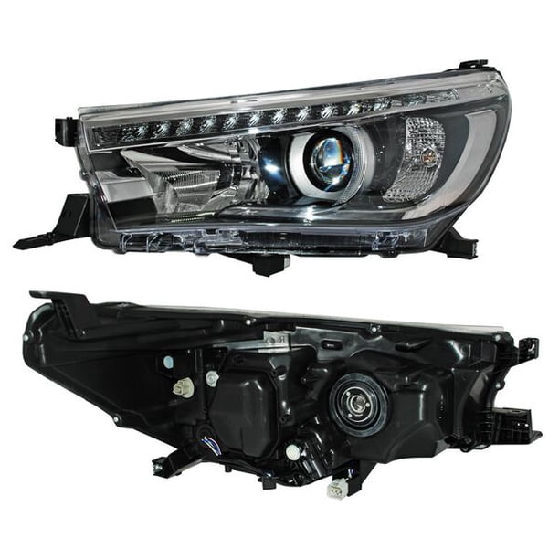 Faro Principal Toyota Hilux 2016 A 2020 TYC Lado Conductor Con leds Con lupa Con motor