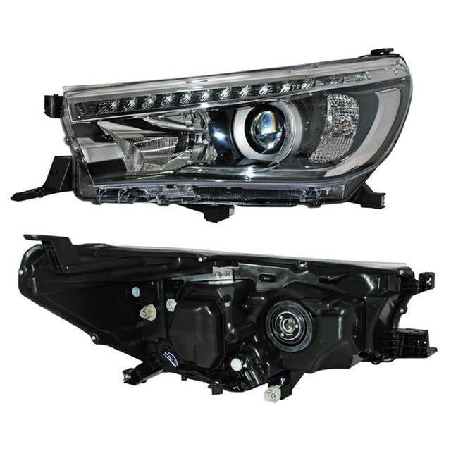 Faro Principal Toyota Hilux 2016 A 2020 TYC Lado Conductor Con leds Con lupa Con motor