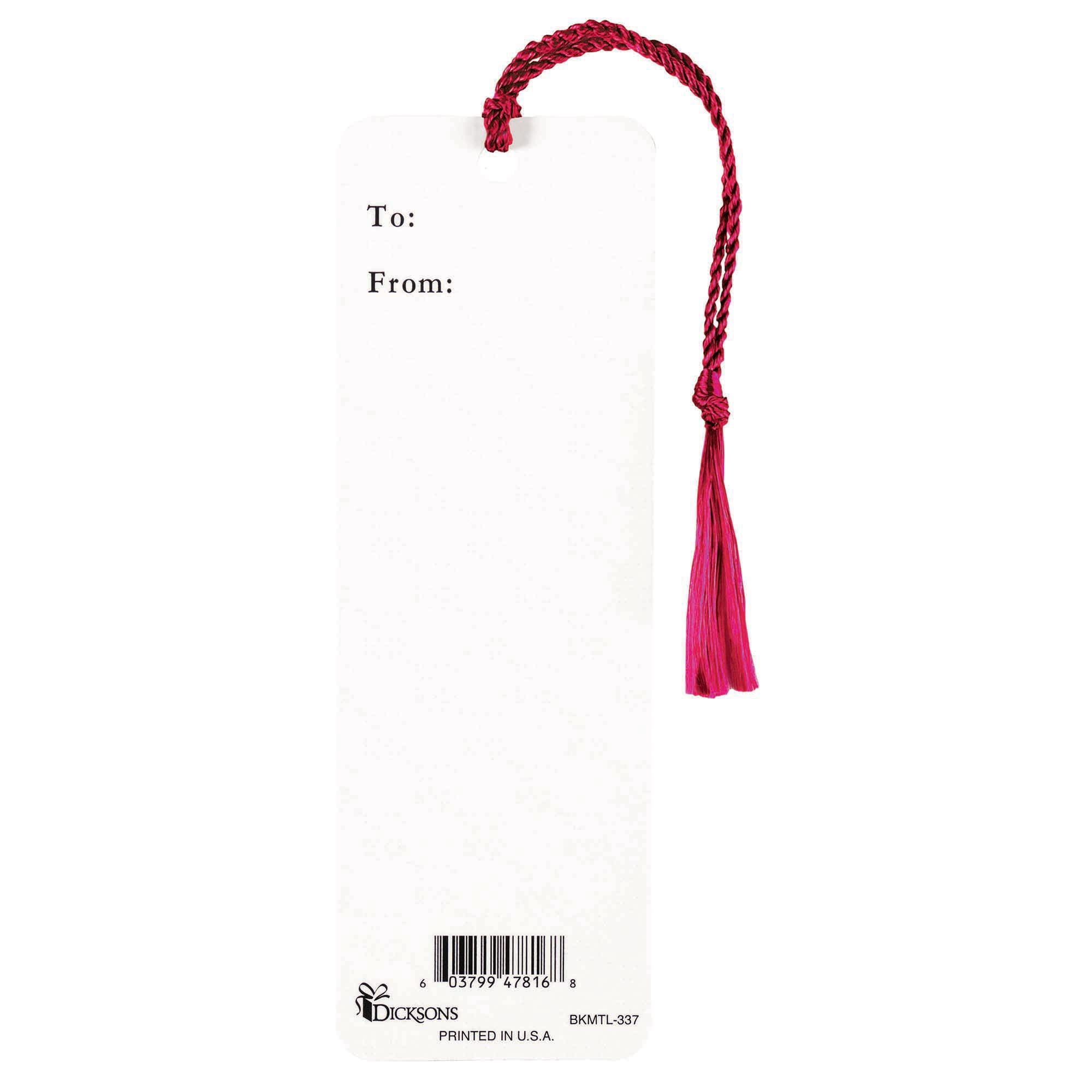 Dicksons Faithful Servant Cross Burgundy 6 x 2 Laminated Cardstock Bookmark with Tassel Pack of 12