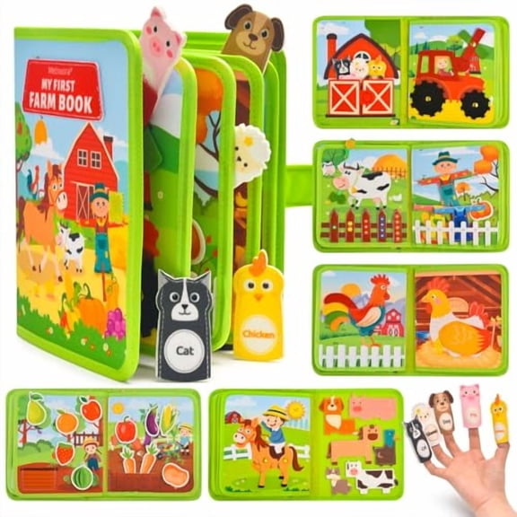Busy Book for Toddlers,Interactive Busy Book - Educational Quiet Learning Toy for Developing Fine Motor Skills,Airplane and Car Travel Toy for Toddlers