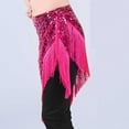 thumbnail image 6 of zhi Women's Sequin Fringe Belly Dance Skirt - Performance & Party Looks，Hot Pink，Free Size, 6 of 6