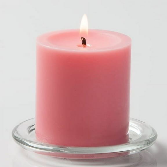 Richland Pillar Candles 3" x 3" Pink Set of 48