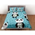 thumbnail image 3 of Panda y bambú verde azulado funda nórdica para niños, juego de cama completo, rey,, 3 of 4