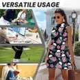 thumbnail image 6 of Yuyamidu Skull Tennis Golf Dress with Shorts Pockets Hibiscus Workout Athletic Dresses Zip Up Sleeveless Workout Dress Size XS Moisture-Wicking 2 Piece Sets Outfits, 6 of 7