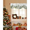 thumbnail image 4 of Christmas Tie Up Valances Curtain, Christmas Tree Houses Fox Animal Winter Adjustable Rod Pocket Short Window Treatment Tie Up Curtains Valances for Kitchen Living Room Bathroom 42x12 In, 4 of 9