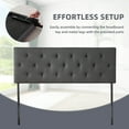 thumbnail image 5 of Linen Upholstered Headboard Full Size, Modern Diamond Tufting Solid Wood Full XL Headboard Only, Adjustable Height from 37” to 51” Head Board, Bed Frame or Wall Mount Headboards, Dark Grey, 5 of 8