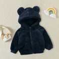 thumbnail image 2 of Generic Toddler Kids Girls Boys Full Zip Up Hooded Jacket Coat Bear Ear Long Sleeve Thick Outerwear Snowsuit for Holiday Winter Party Christmas（12-24 Months Multi-color）, 2 of 5