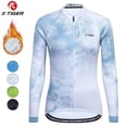 thumbnail image 2 of X-TIGER Maillot de ciclismo para mujer, camiseta térmica de invierno de manga larga para ciclismo con 4 bolsillos traseros, ropa de ciclismo de polar, 2 of 5