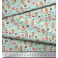 thumbnail image 3 of Soimoi Green polyester Crepe Fabric Balloon & Teddy Bear Kids Decor Fabric Printed Yard 42 Inch Wide, 3 of 3