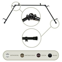 5/8 inch Bay Curtain Rod 20"-36", 38"-72" - Black