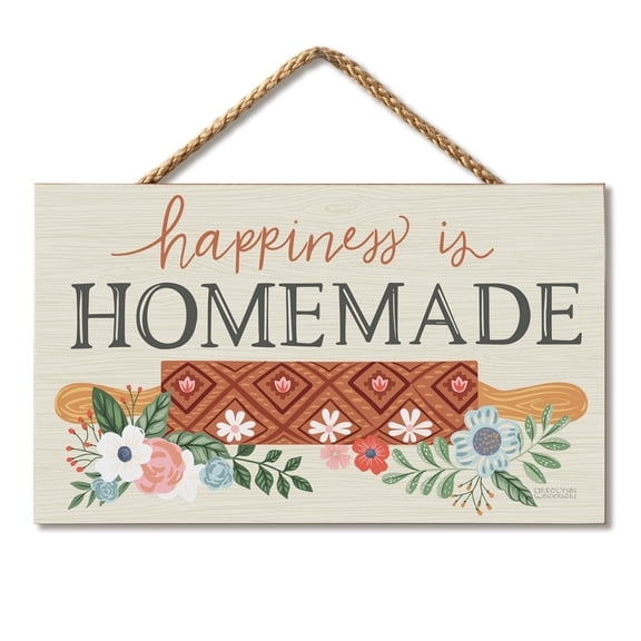 CounterArt Happiness is Homemade Hanging Wood Wall Sign