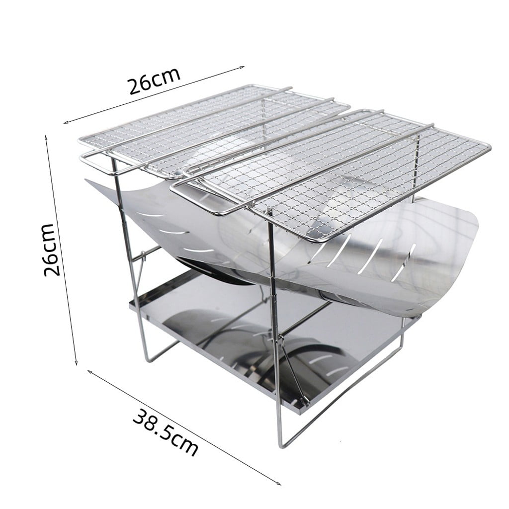 karymi Outdoor Portable Foldable Camping Stove Wood Stove Stainless Steel BBQ Grill Mens Gifts Wholesale