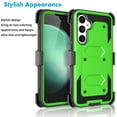 thumbnail image 5 of Galaxy S23 FE 5G Holster Case Belt Clip w/ [Built in Screen Protecotr],Takfox Rugged Shockproof Heavy Duty Locking Swivel Kickstand Full Body Hard Shell Cover for Samsung Galaxy S23 FE 5G 6.4"- Green, 5 of 5