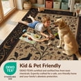 thumbnail image 4 of Design&I 2'x3' Washable Accent Rug Beige Black Autumn Elegance with Floral Accents Intricate Border Design Featuring Seasonal for Kitchen, Pet Station, Friendly & Non-Slip Built-In Grip, 4 of 7