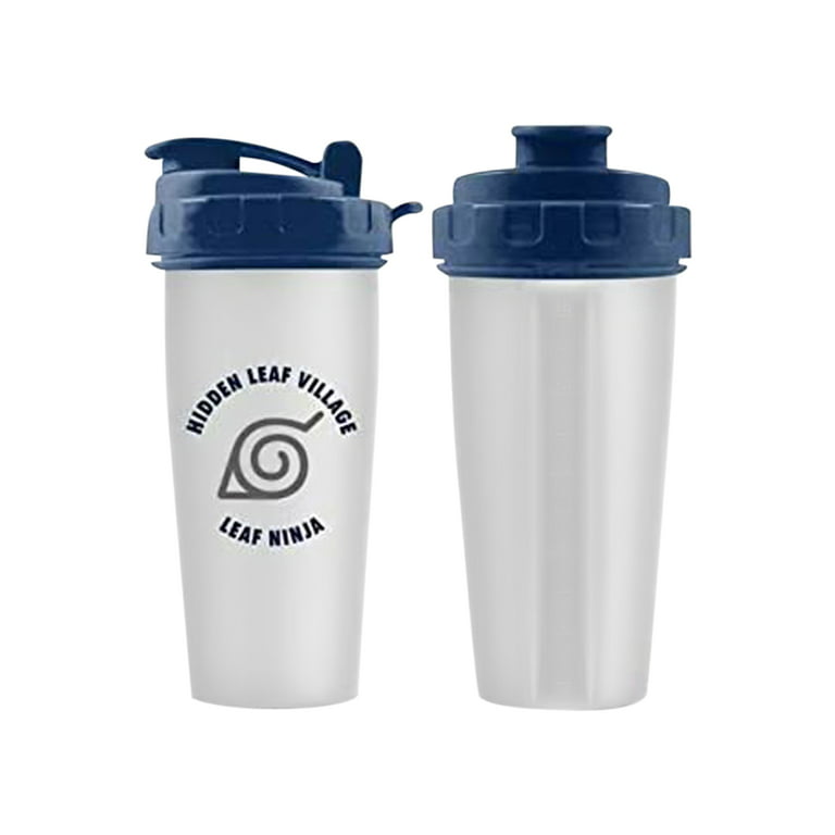Official Licensed Naruto Shippuden Shaker Bottle THE WILL ON FIRE [CLEAR  20oz] Anime Shaker Bottle, Gymnastic Shaker/Water Bottle for Adults