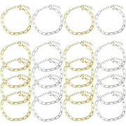 U8MO Charm Bracelets Silver Gold Paperclip Link Bracelets Wholesale Blanks 20pcs