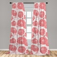 thumbnail image 4 of Ambesonne Nature Curtains, Red Flowers Floral Drawings, Pair of 28"x84", Pastel Pink and White, 4 of 5