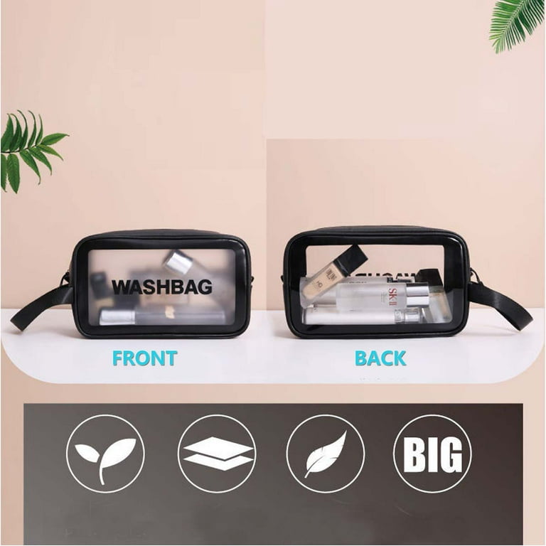Toiletry Bag, Travel Cosmetic Bag Clear, Njjex 1 Pcs Waterproof PVC Zippered Toiletry Carry Pouch Portable Makeup Bag Organizer Bag Set for Home/