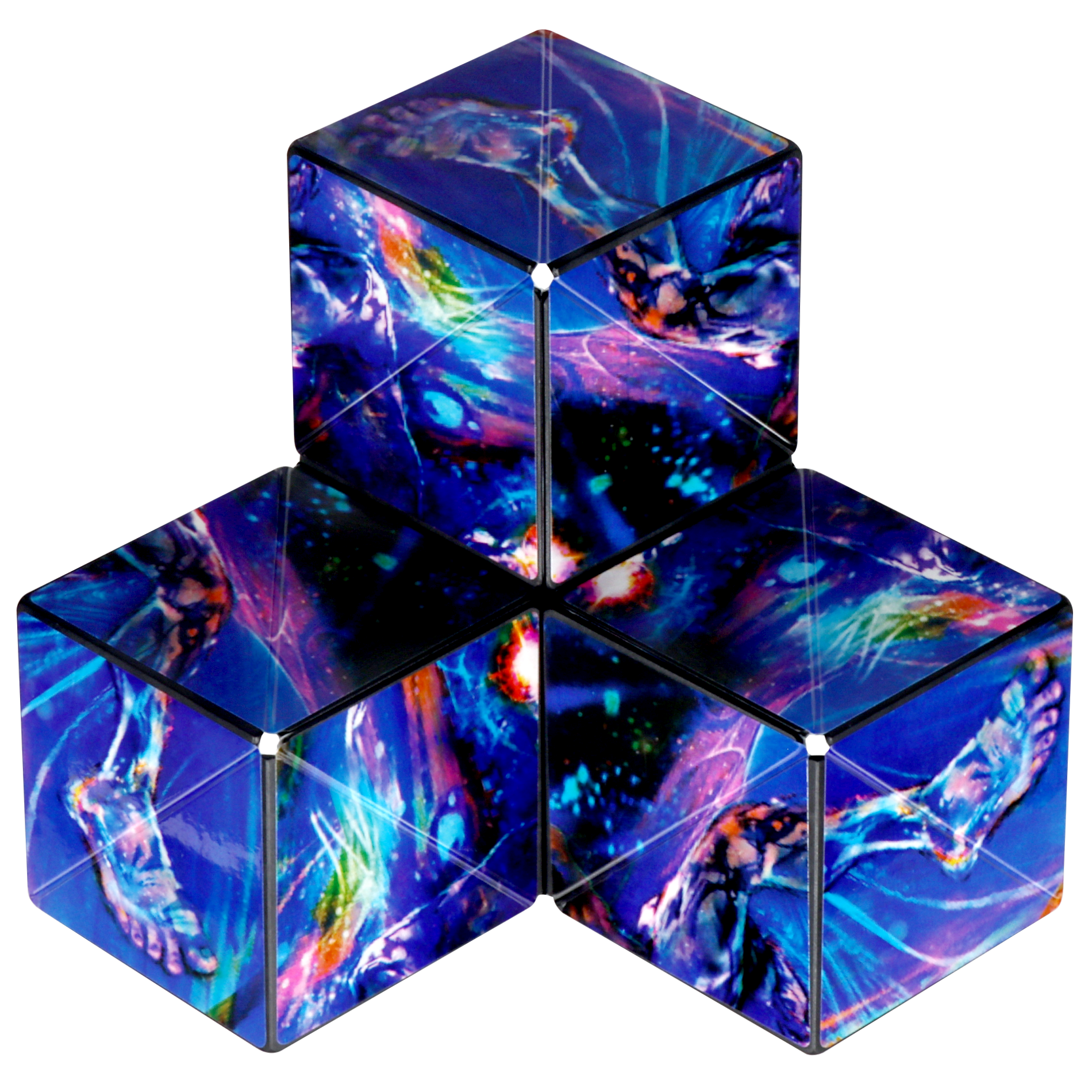 SHASHIBO Shape Shifting Box - STEM Magnetic Fidget Cube That Transforms Into Over 70 Shapes, Cosmic Surfer by Jumbie, 1 Pack