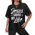 thumbnail image 2 of Jesus Saved My Life Christian Faith Religious T-Shirt, Suitable For Mens & Womens Outdoor T-ShirtWashed Tee, 2 of 9