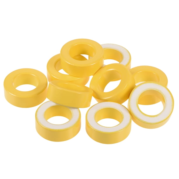 10 Piezas Núcleos Toroidales de Polvo de Hierro de Ferrita 24 x 40.3 x 15 mm Amarillo Blanco