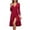 Wine, variant on Women's Fall Deep V-Neck Long Sleeve Wrap Waist Ruffled Hem Midi Dress, Tie Waist Knee-Length Dress for Brunch Wedding Guest Occasion