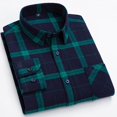 thumbnail image 4 of XDZJLR Men Shirts Long Sleeved Pure Wool Plaid Plus Size Fashion Tops, 4 of 5