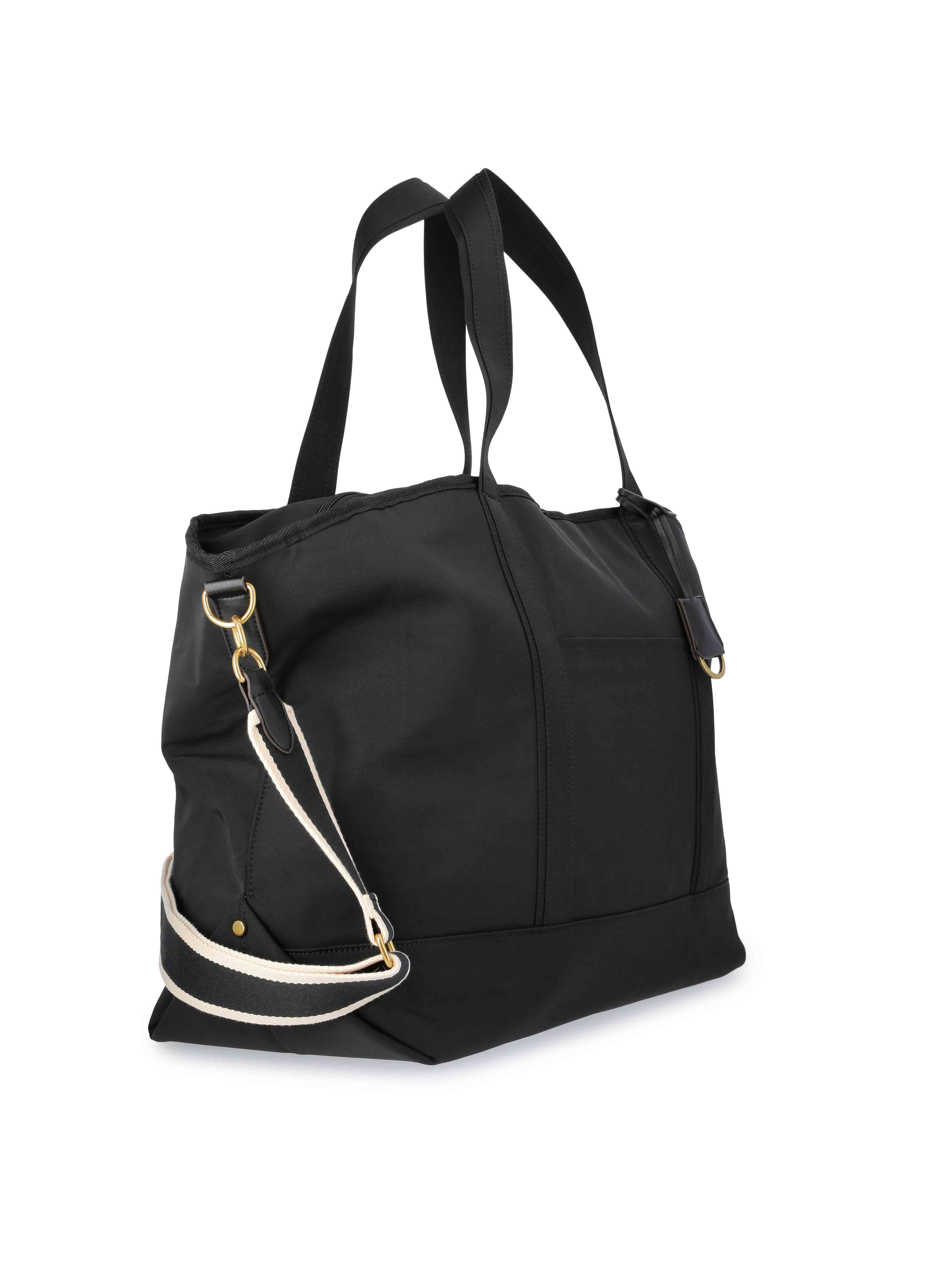 Free Assembly Women's Nylon Boat Tote, Black