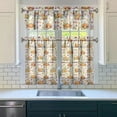 thumbnail image 3 of Fall Kitchen Curtains 36 Inch Short - 3 Panel Set, Autumn Harvest Print, Rod Pocket Window Treatment for Thanksgiving, Farmhouse, Cafe, Living Room - Machine Washable, 3 of 6
