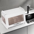 thumbnail image 5 of 19.37*11.81*13.62 in Tea Color Dish Drying Rack and Drain Board with Lid Cover for Homes, Milk Tea Shops, 5 of 20